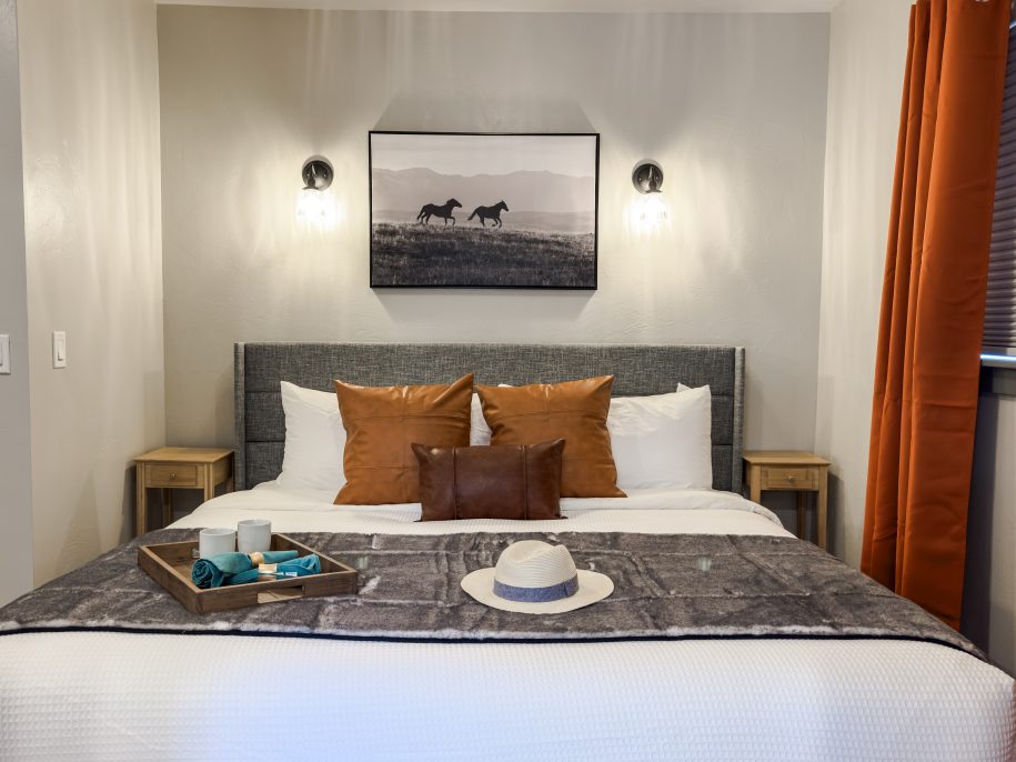 King sized bed in master suite