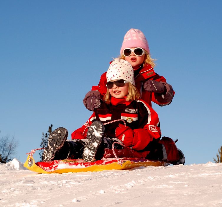 Kids Sledding at Tahoe
