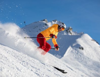 Person skiing down Gunbarrel at Heavenly