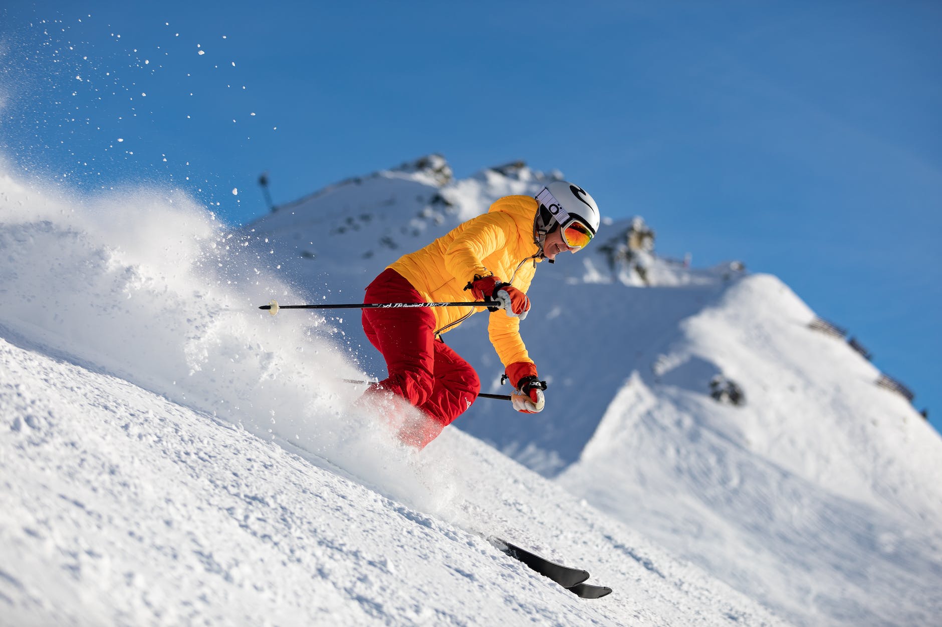 Person skiing down Gunbarrel at Heavenly